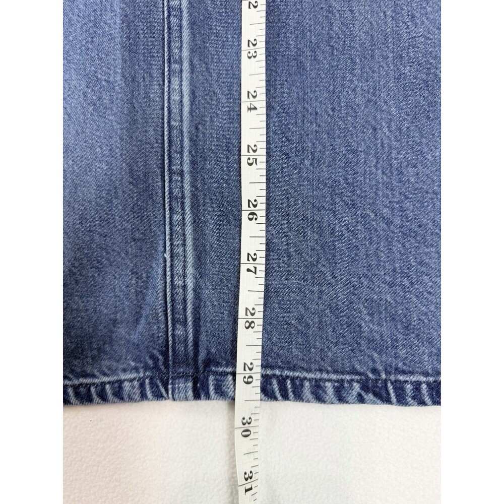 J.Jill Denim Skirt Women’s 4P Blue A-Line Midi Stretch Cotton Back Slit - Picture 8 of 11